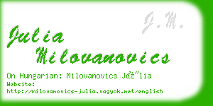 julia milovanovics business card